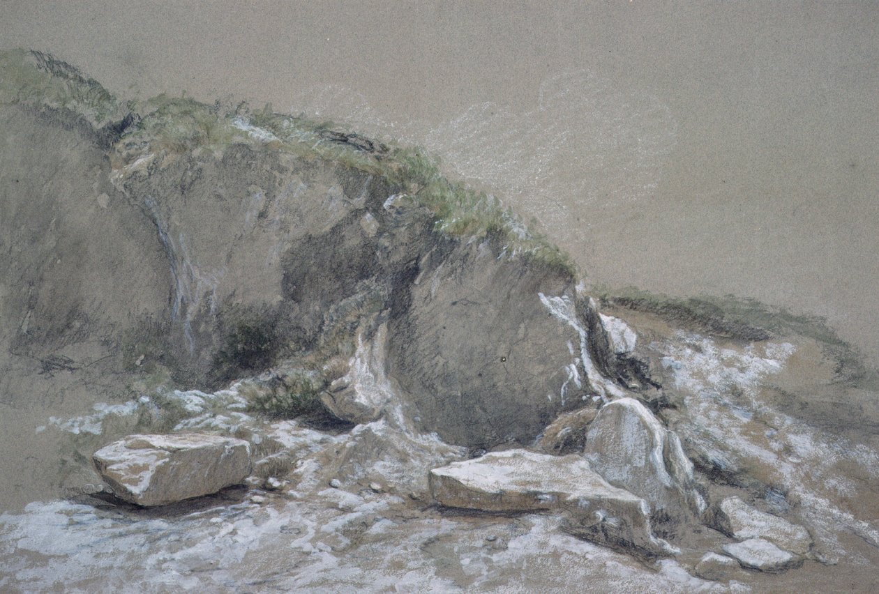 Rochers et mer, Île de Wight - Augustus Wall Callcott