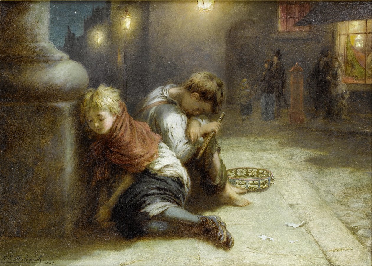 Ménestrels fatigués - Augustus Edwin Mulready