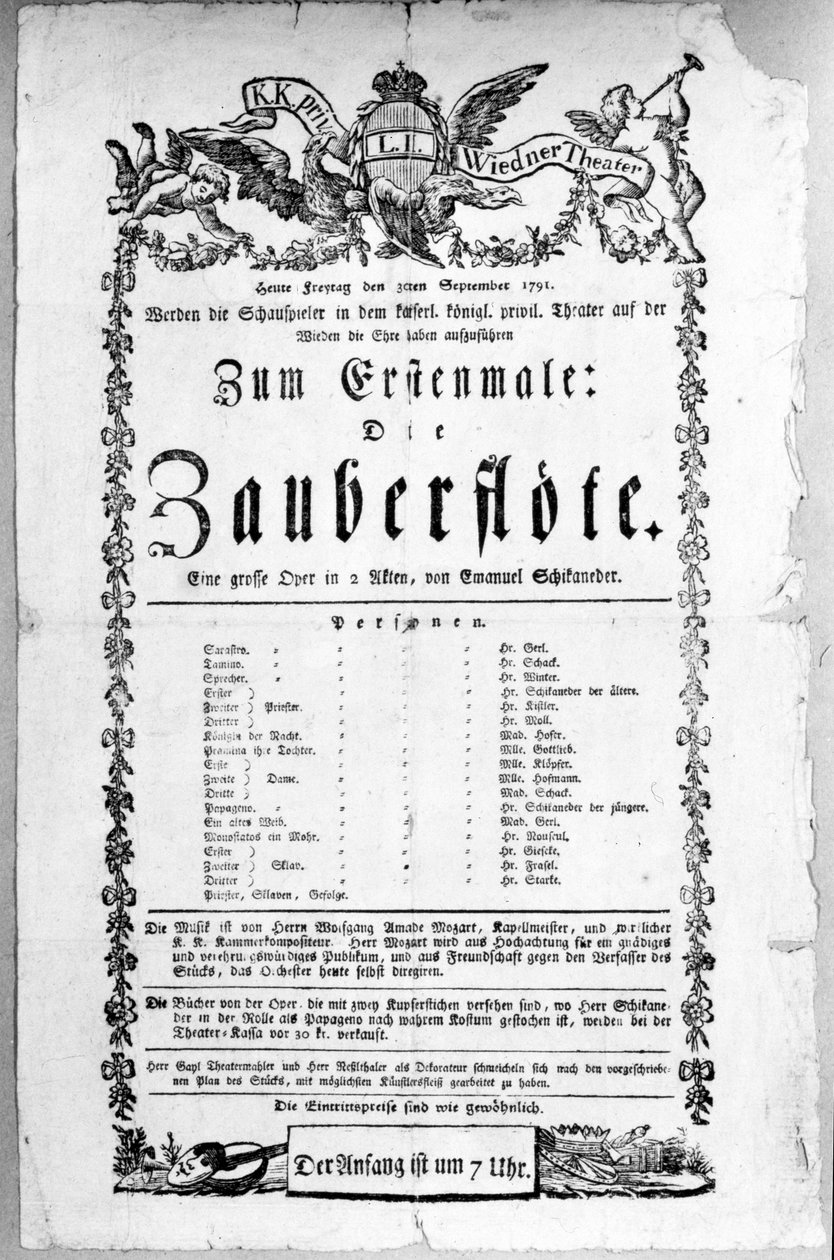 Affiche publicitaire pour la première de 