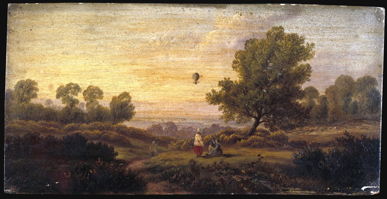 Ballon au-dessus de la forêt, c.1840 - B. Cook