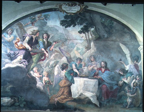 Le Christ servi par les anges - Baldassare  Franceschini
