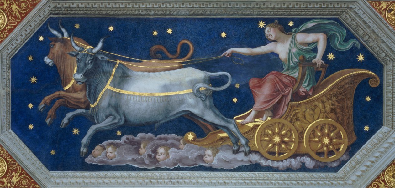 La nymphe Callisto sur le char de Jupiter, décoration de plafond de la 