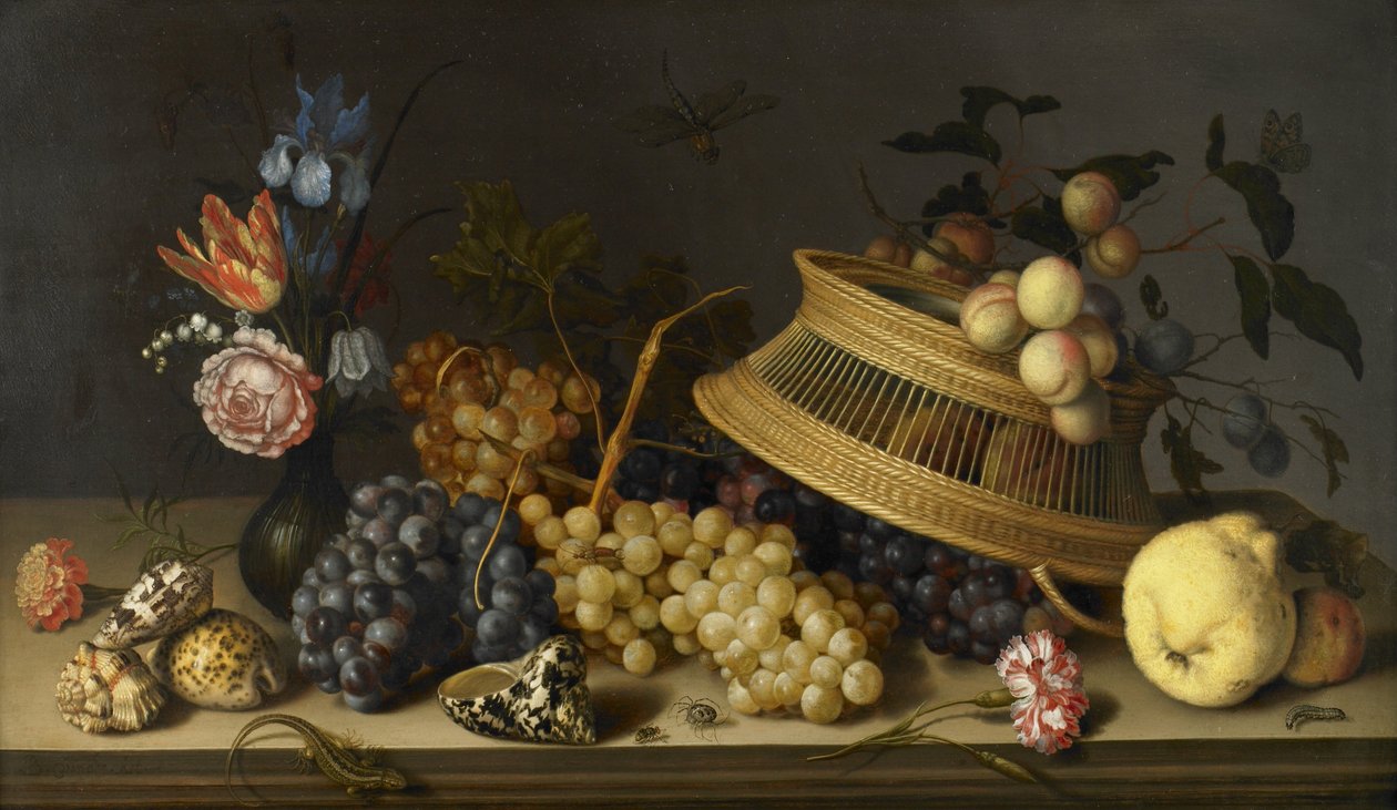 Nature morte de fleurs, fruits, coquillages et insectes - Balthasar van der Ast