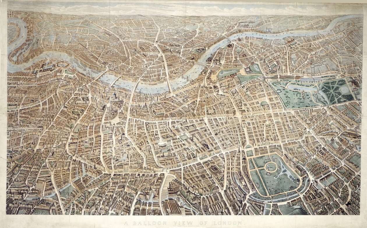Vue en Ballon de Londres depuis Hampstead - Banks and Co Effingham