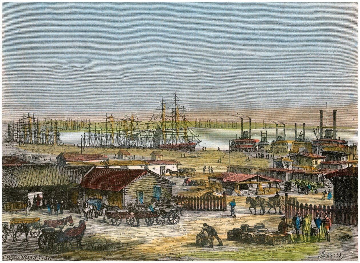 Mississippi River, La Nouvelle-Orléans, Louisiane, États-Unis, c1880 - Barbant