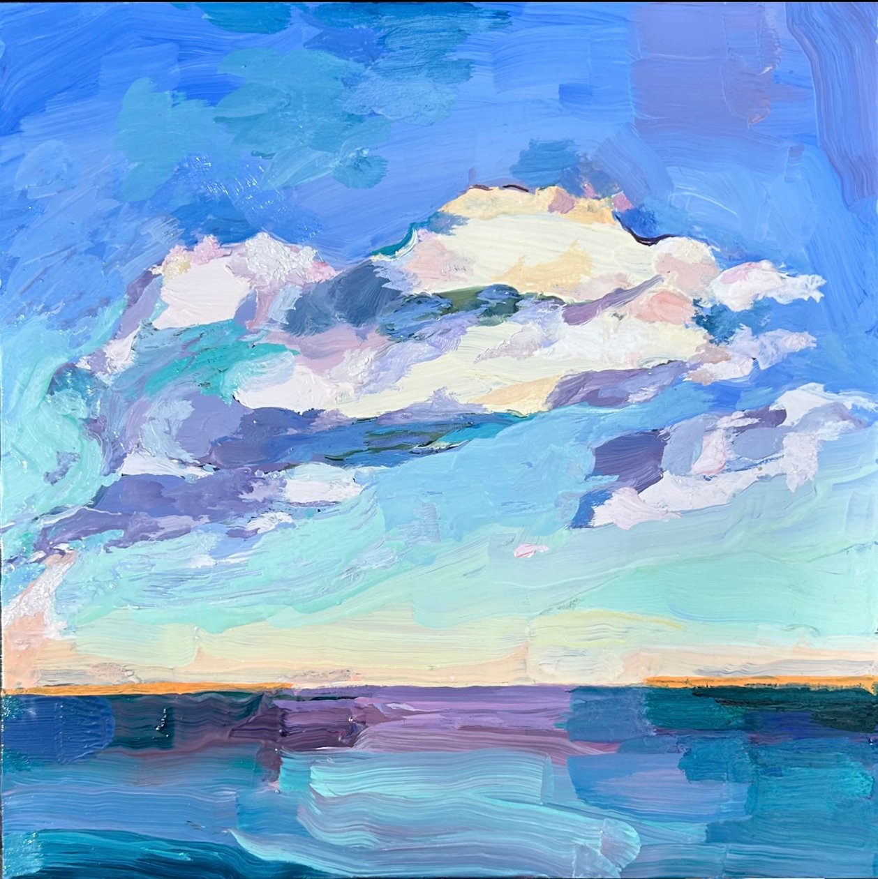 Ciel, 05/06/2024 ( huile sur verre) - Barbara Hoogeweegen