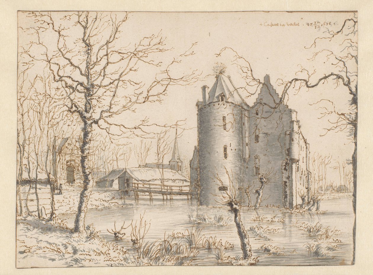 Vue du château Frisselstein, Veghel - Barend Klotz (attributed to)