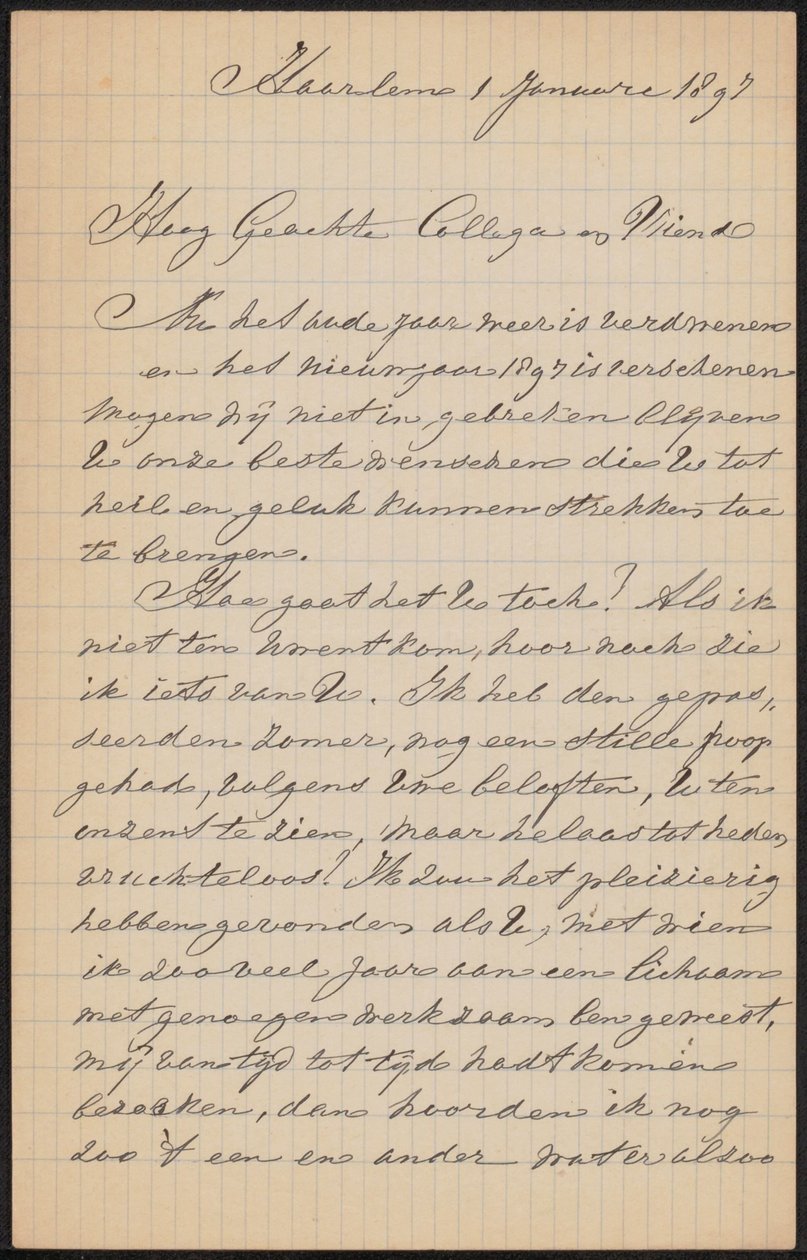 Lettre à August Allebé - Barend Wijnveld