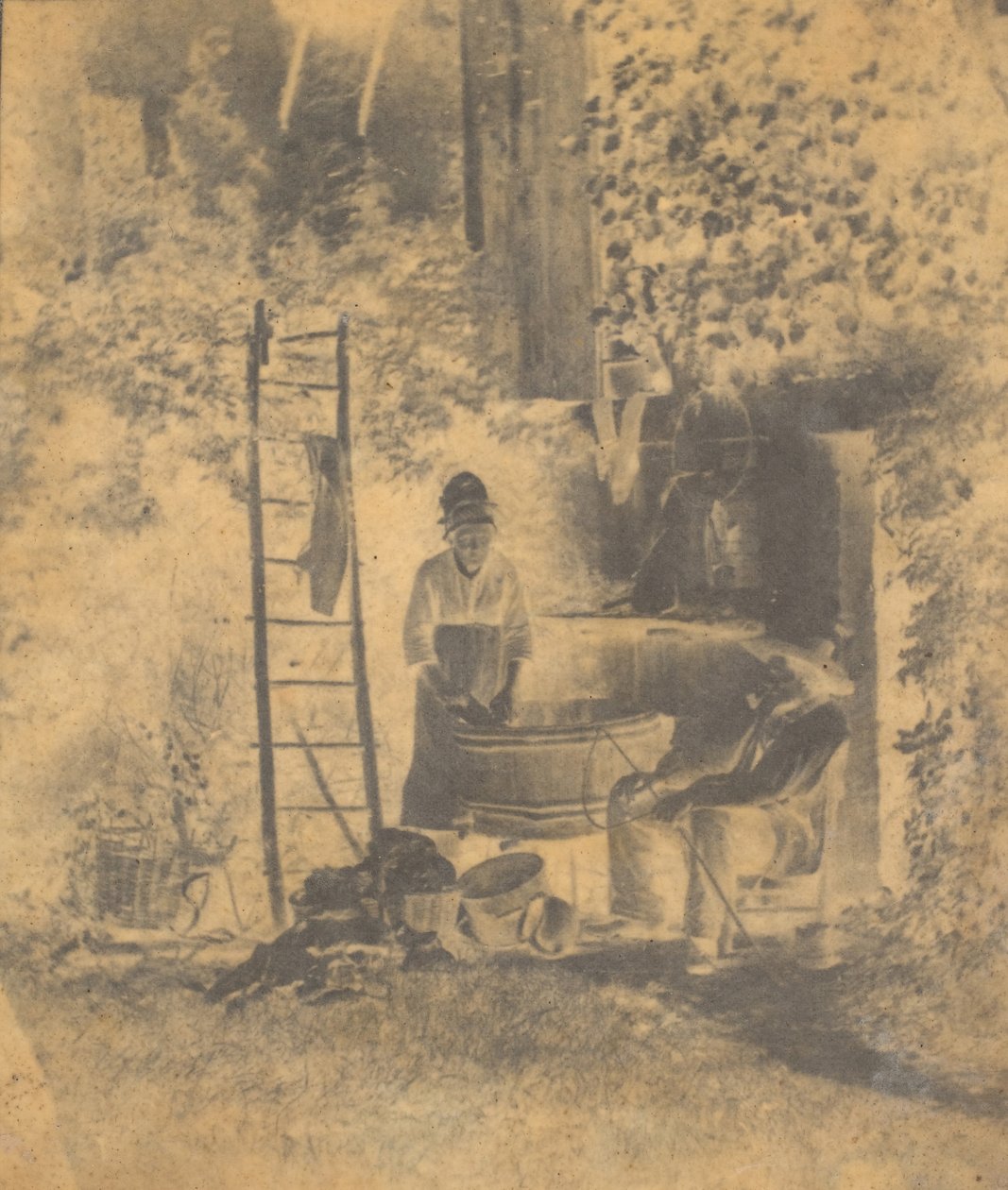 La lessive, années 1840 - Baron Louis Adolphe Humbert De Molard