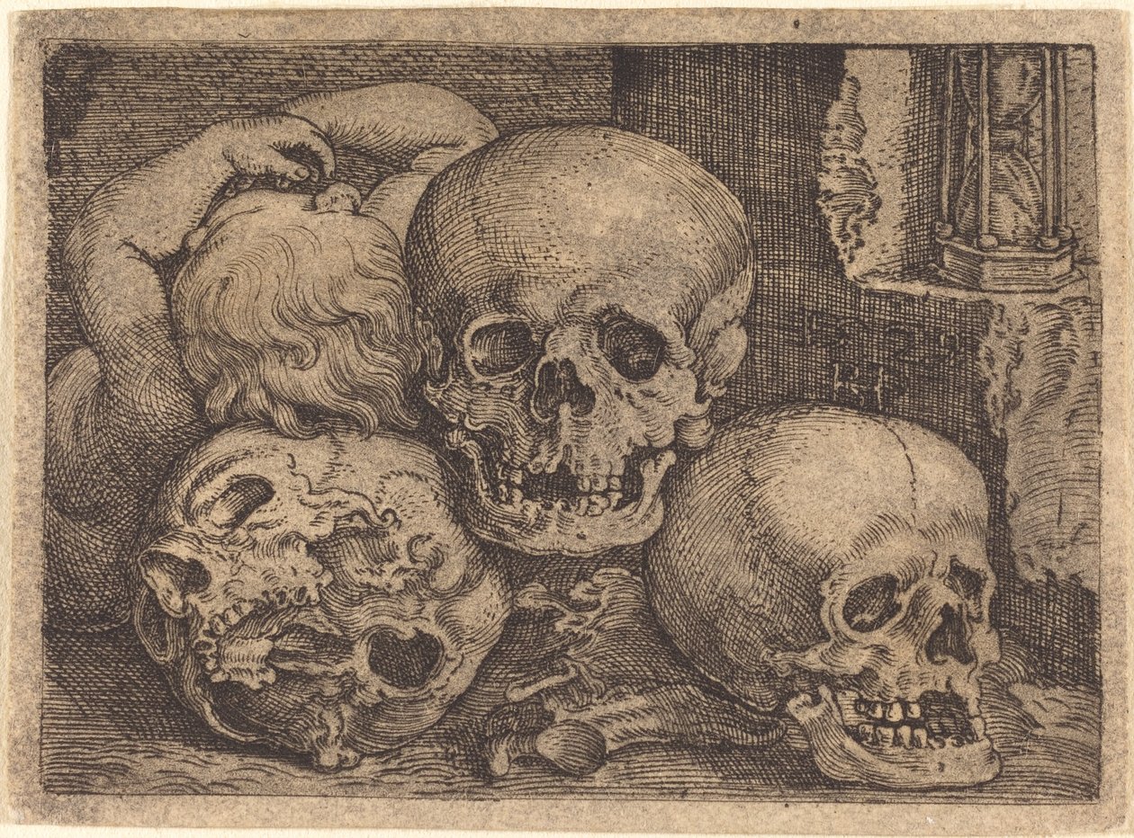 Enfant avec trois crânes - Barthel Beham