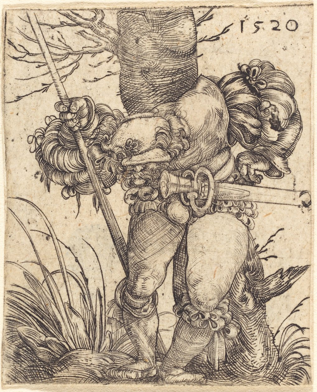 Fantassin Devant un Arbre - Barthel Beham