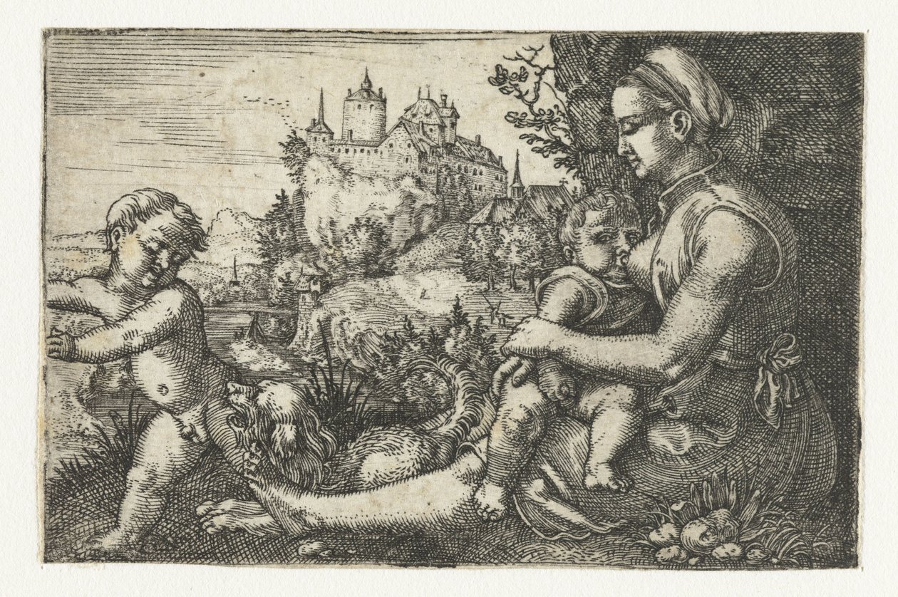 Mère avec deux enfants - Barthel Beham
