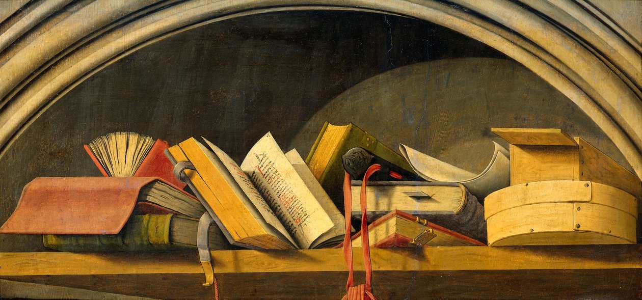 Nature morte avec des livres dans une niche - Barthelemy d