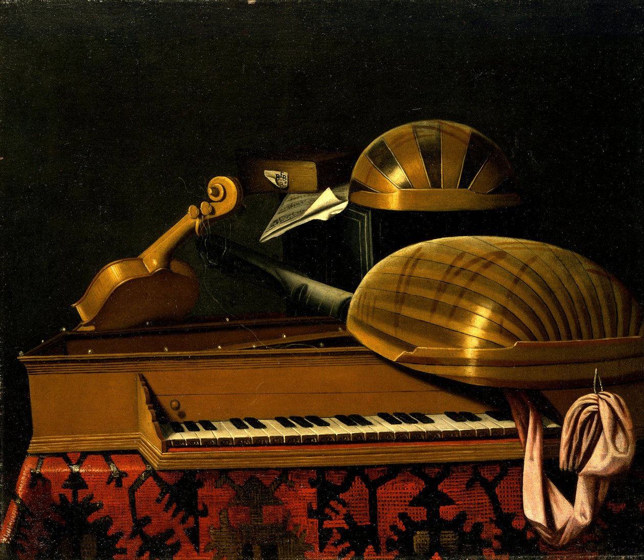 Nature morte avec instruments de musique et livres - Bartholomeo Bettera
