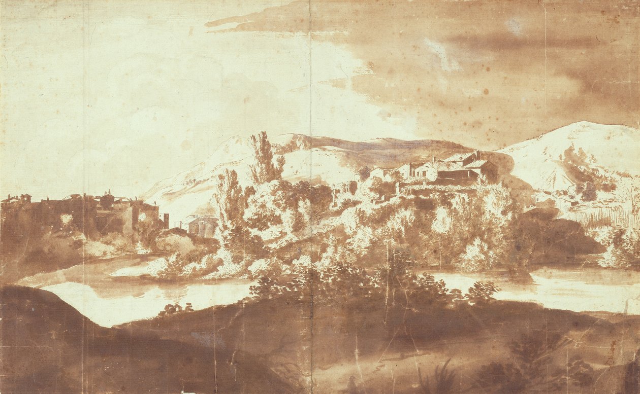 Village italien sur une rivière, c.1627 - Bartholomeus Breenbergh