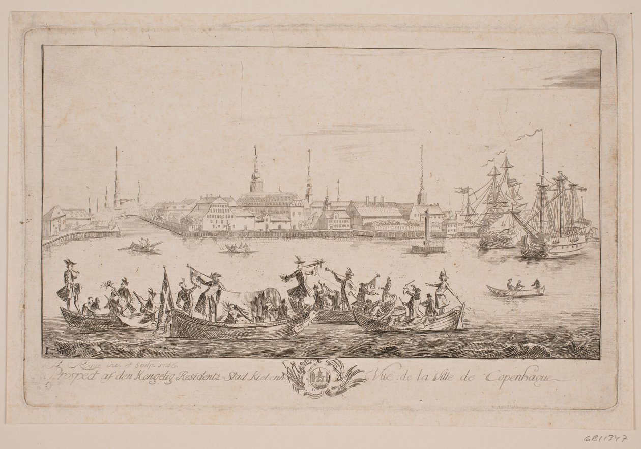 Vue de Slotsholmen depuis le lac - Bartholomæus Roque