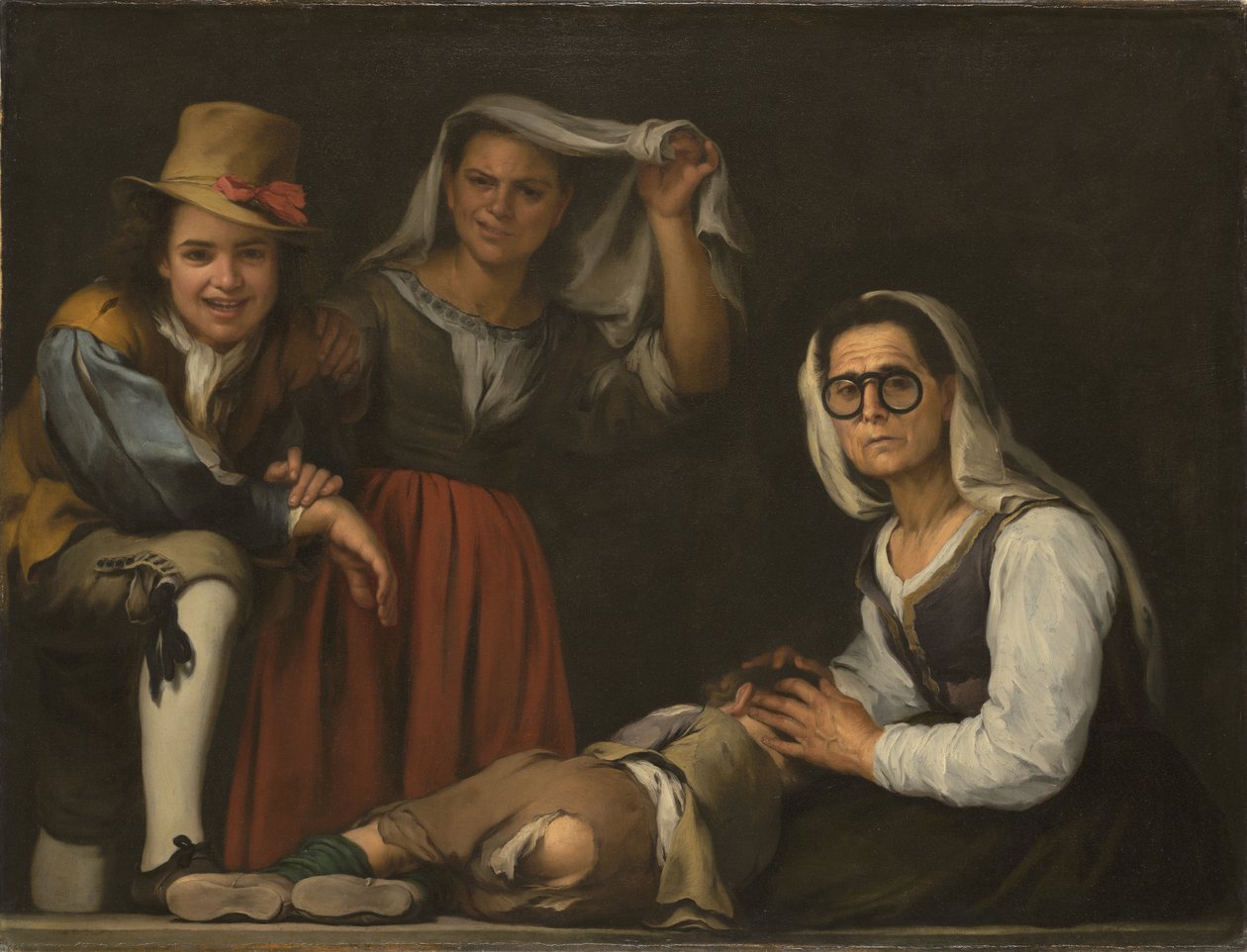 Quatre figures sur une marche - Bartolomé Esteban Murillo