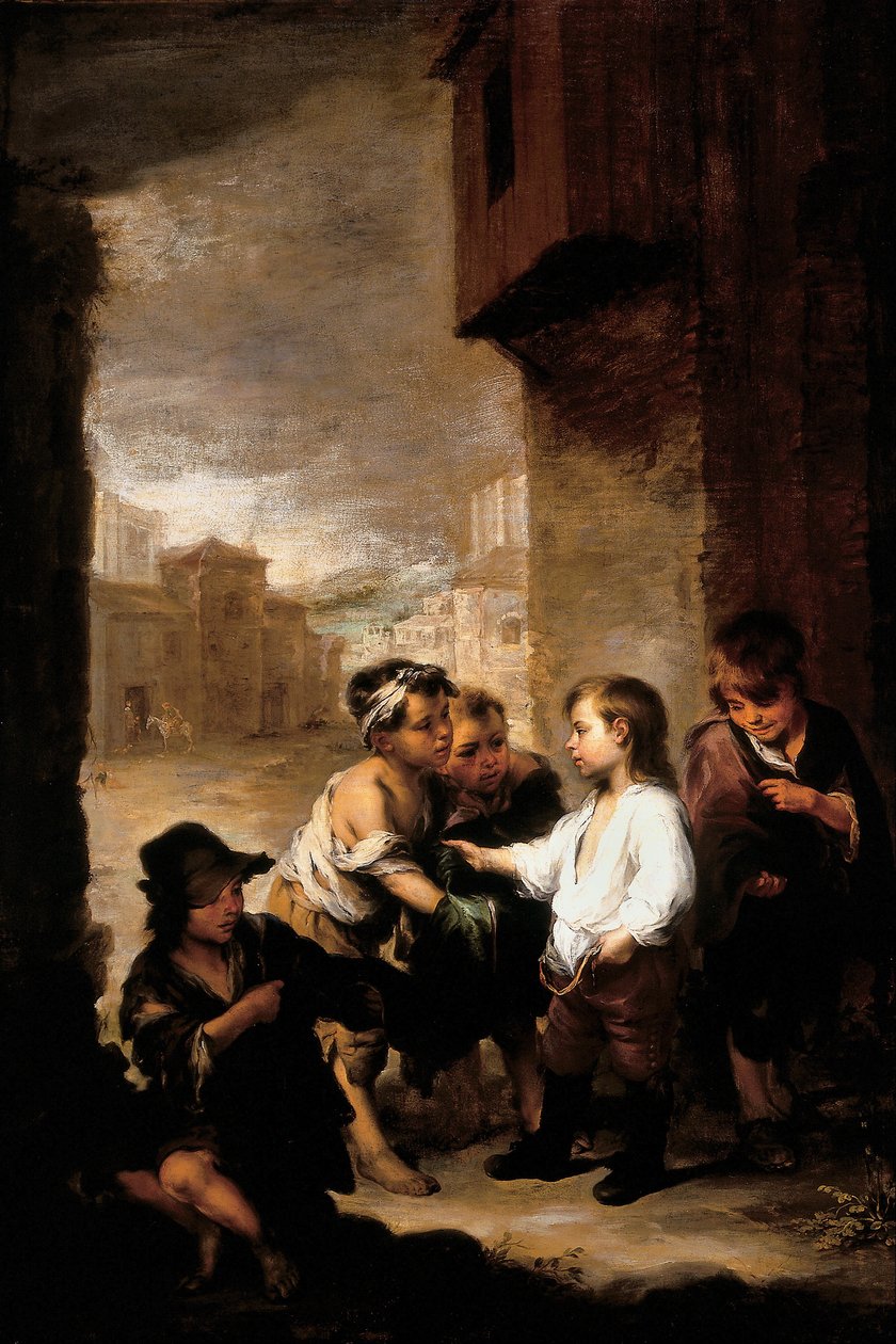 Saint Thomas de Villanueva partageant ses vêtements avec des garçons mendiants - Bartolomé Esteban Murillo