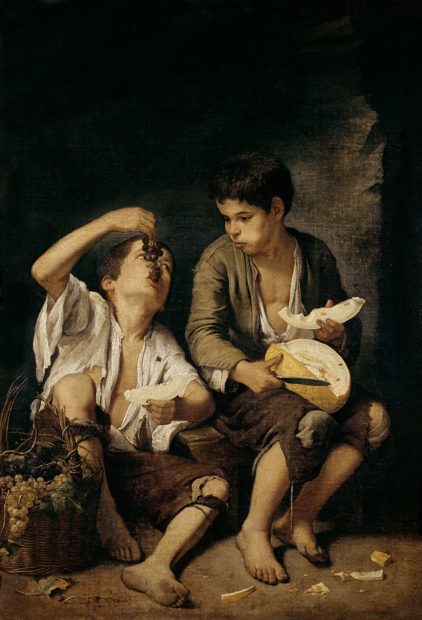 Deux enfants mangeant un melon et des raisins, 1645-46 - Bartolomé Esteban Murillo