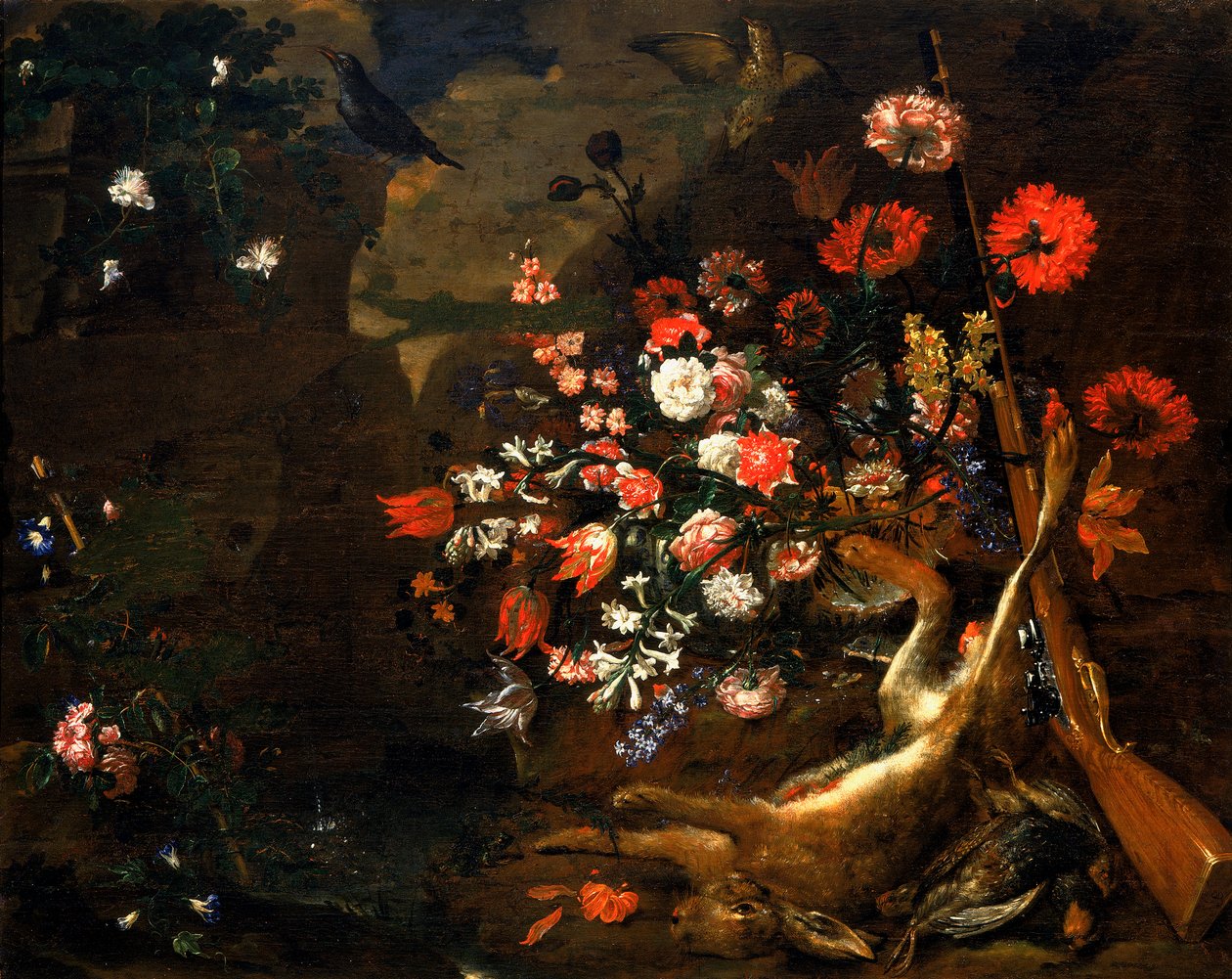 Nature morte avec fleurs et gibier - Bartolomeo Bimbi