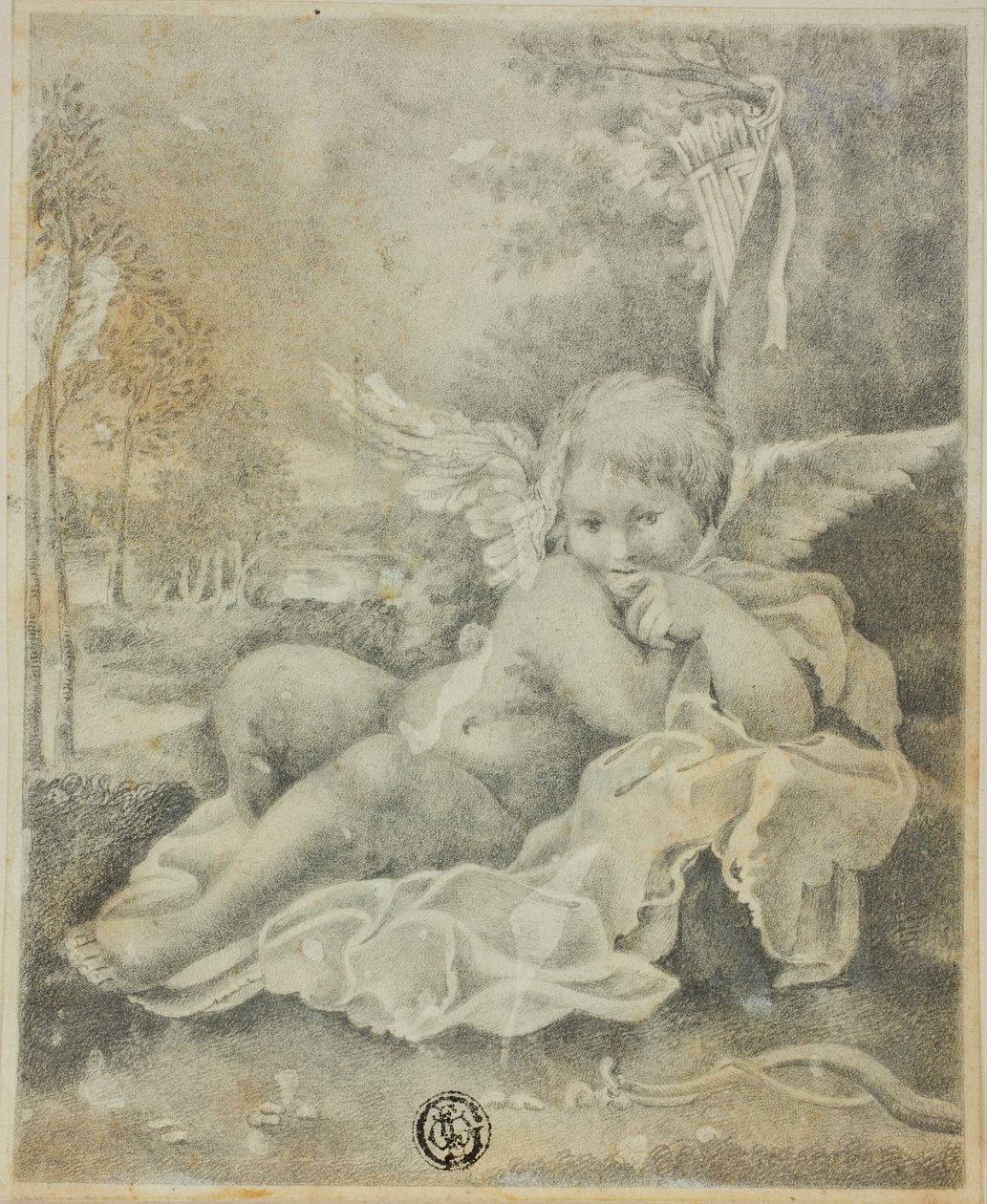 Cupidon dans un paysage - Bartolomeo Schedoni