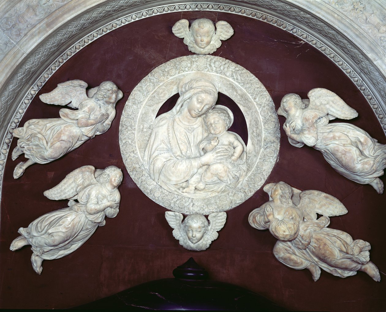 Tombe de Filippo Strozzi dans la chapelle Strozzi (détail de la Vierge et l