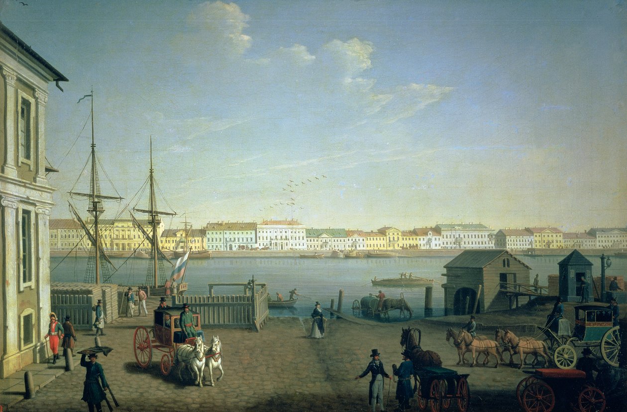 Rue du rivage anglais à Saint-Pétersbourg, années 1790 - Benjamin Patersson