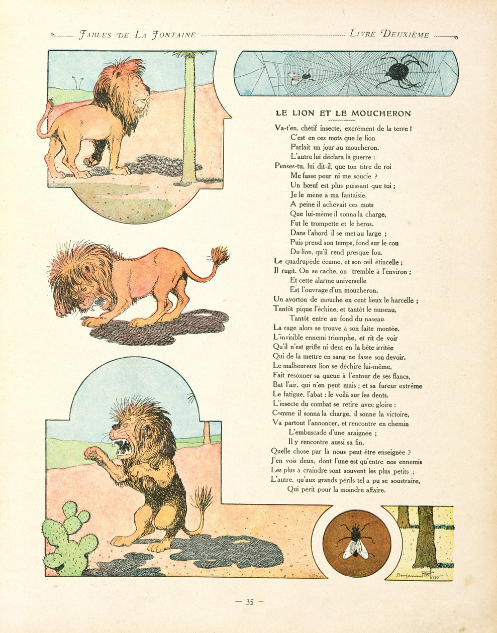 Le lion et le moucheron, illustration des 