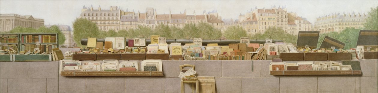 Bouquinistes le long de la Seine, 1887 - Benjamin Walter Spiers