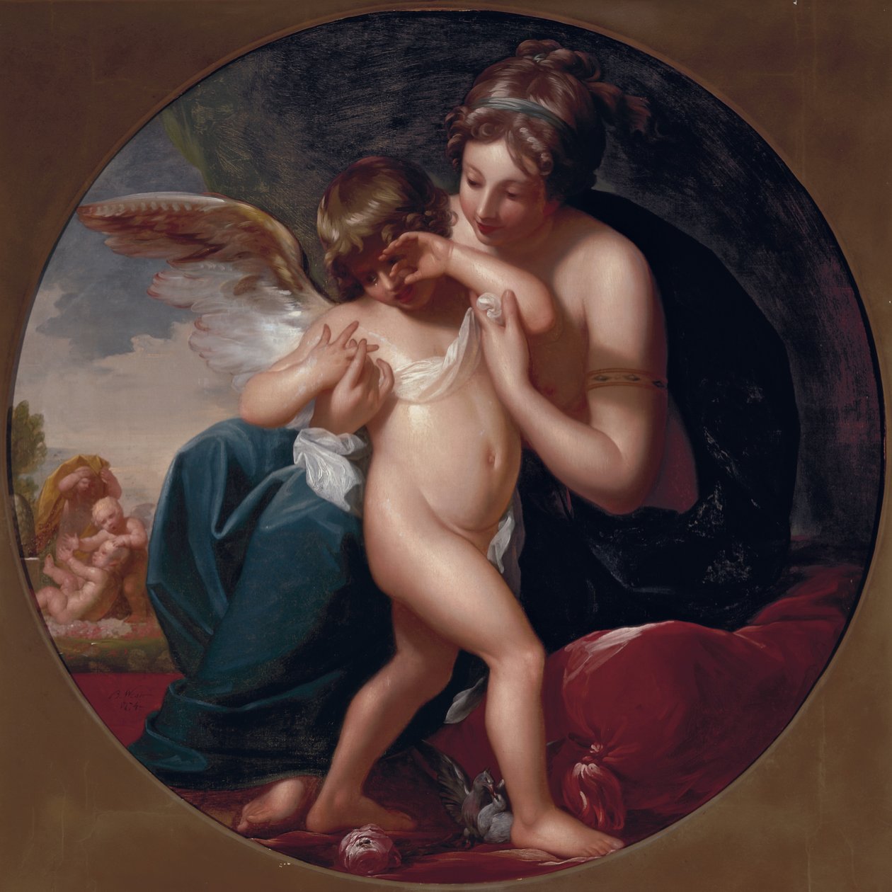 Cupidon, piqué par une abeille, est chéri par sa mère, 1774 - Benjamin West