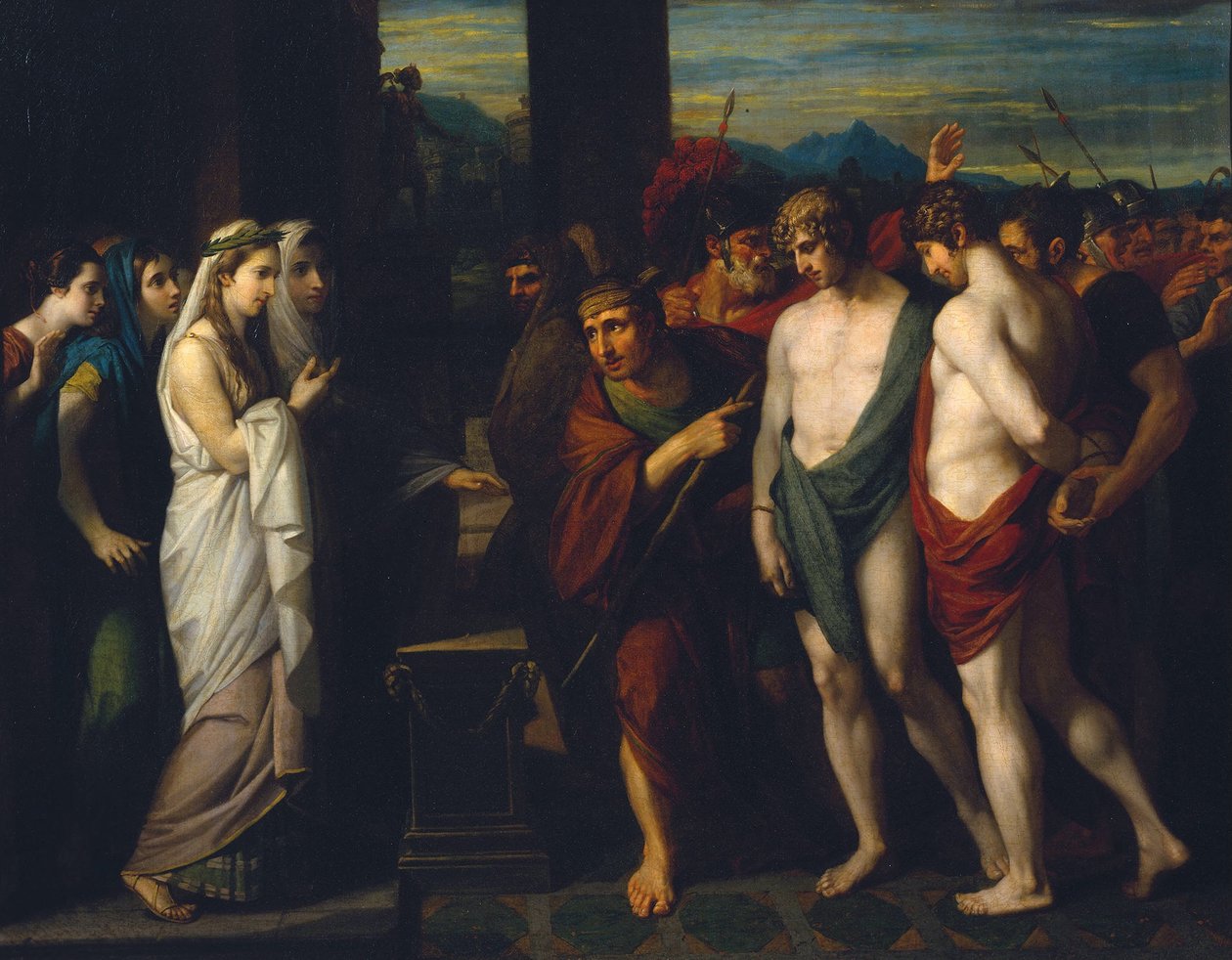 Pylade et Oreste Amenés comme Victimes devant Iphigénie - Benjamin West