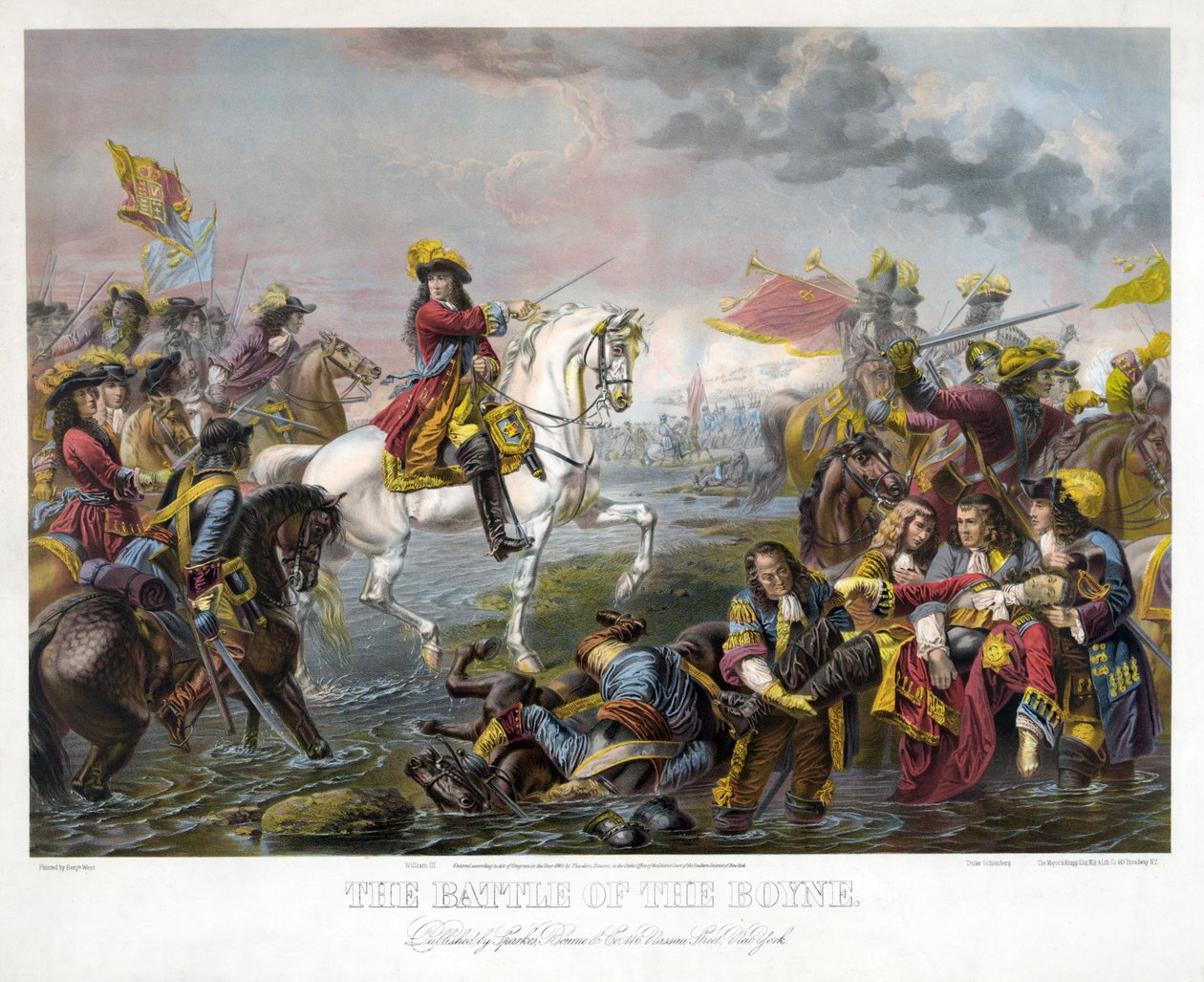 La Bataille de la Boyne, pub. 1865 - Benjamin West