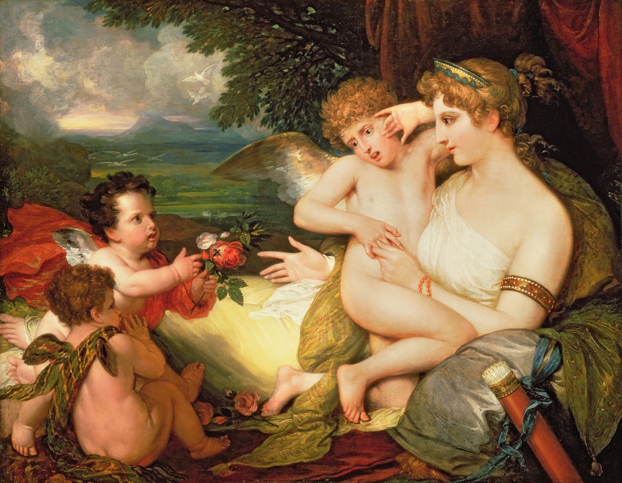 Vénus consolant Cupidon piqué par une abeille, 1813 - Benjamin West