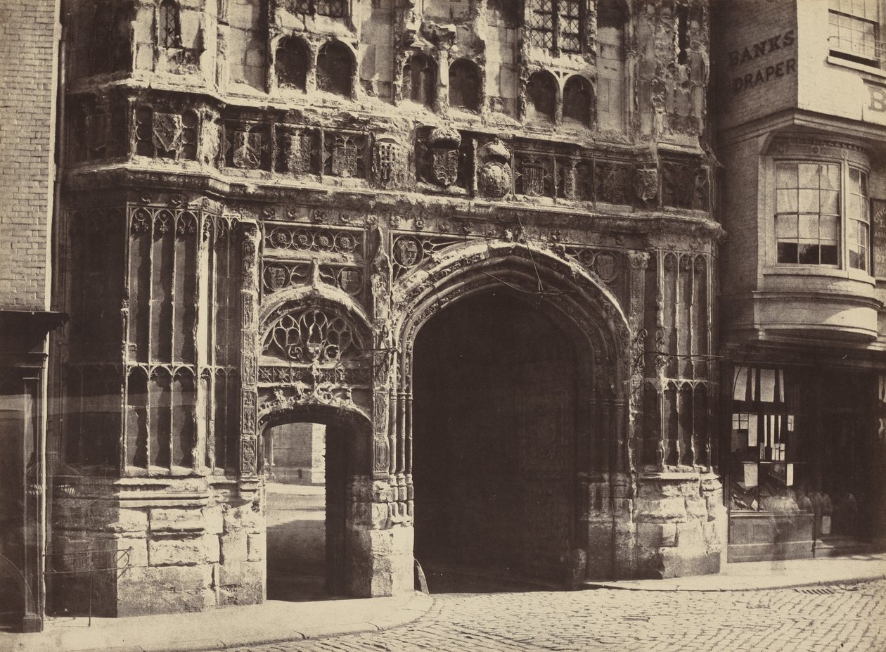 Portail de Christchurch, Canterbury, 1854, imprimé en 1857 (photo) - Benjamin Brecknell Turner