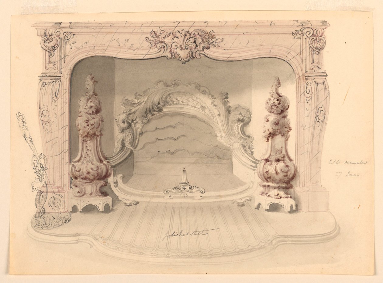 Dessin, grille en fonte, vers 1840 - Benjamin Dean Wyatt