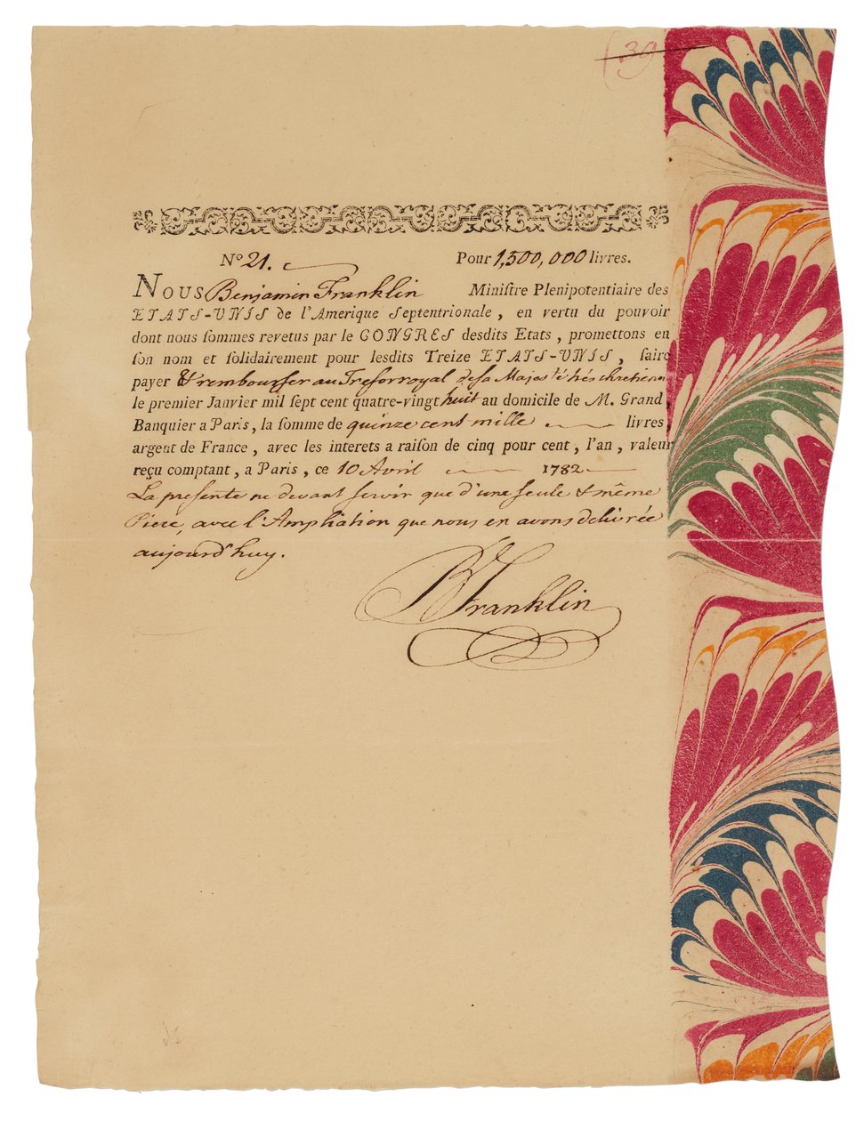 Lettre de Benjamin Franklin - Benjamin Franklin