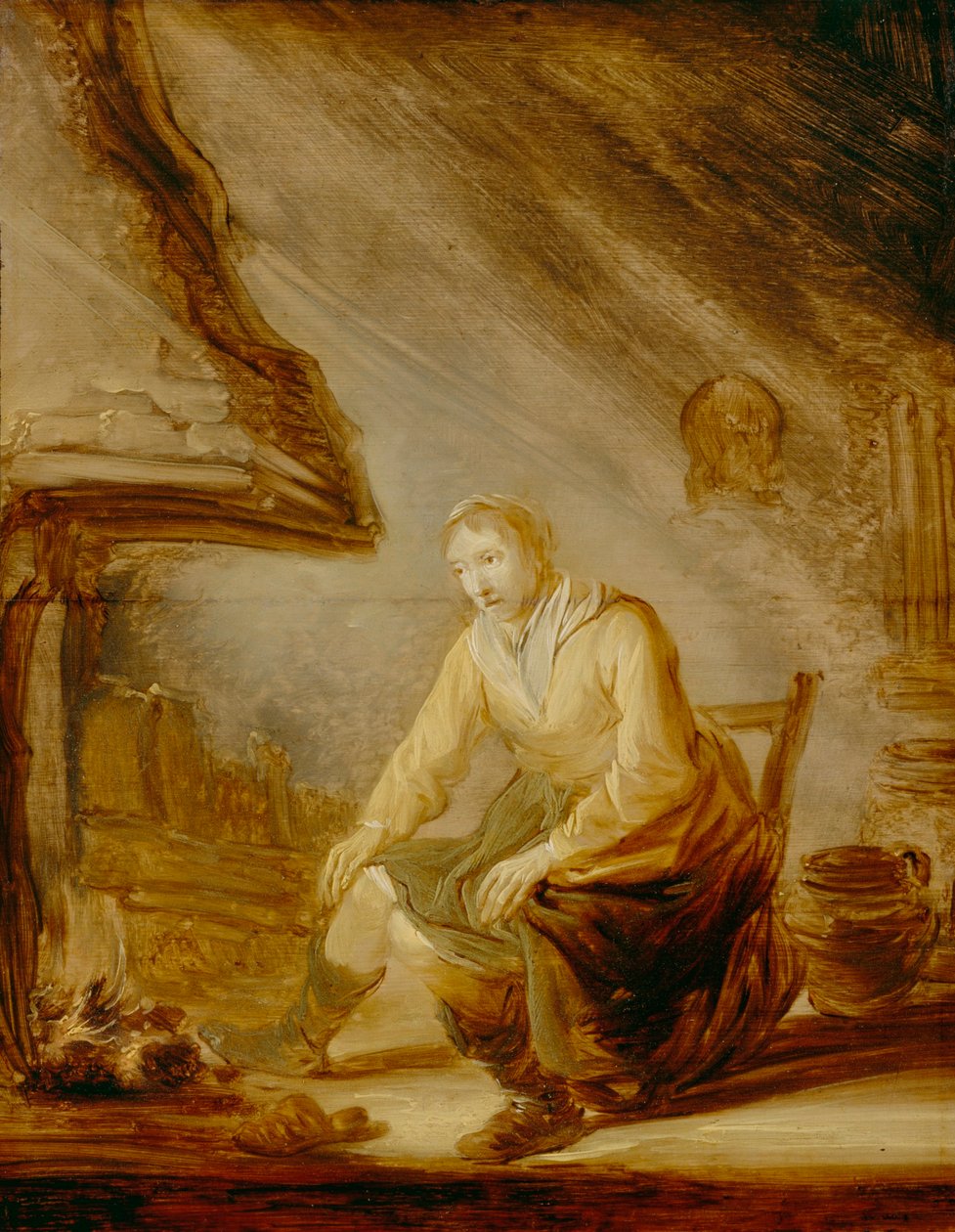 Femme devant un feu - Benjamin Gerritsz Cuyp
