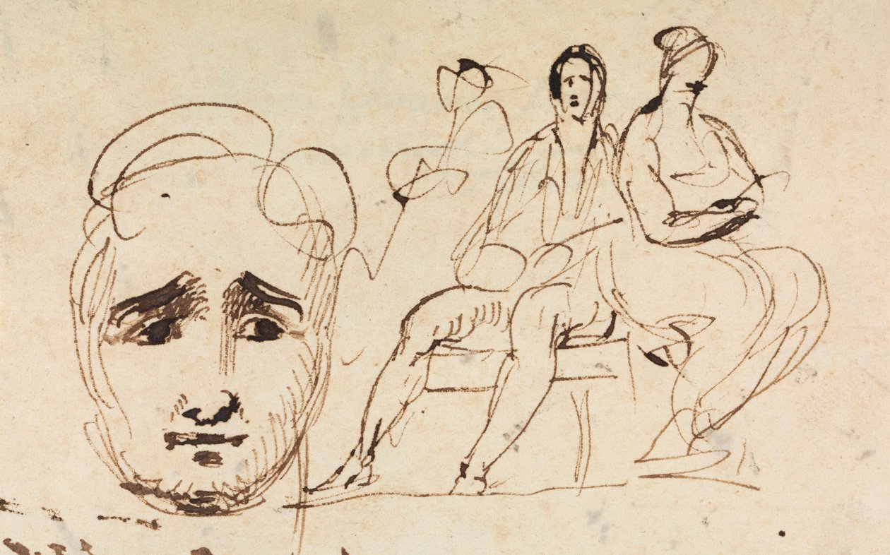 Croquis de portrait et figures assises - Benjamin Robert Haydon