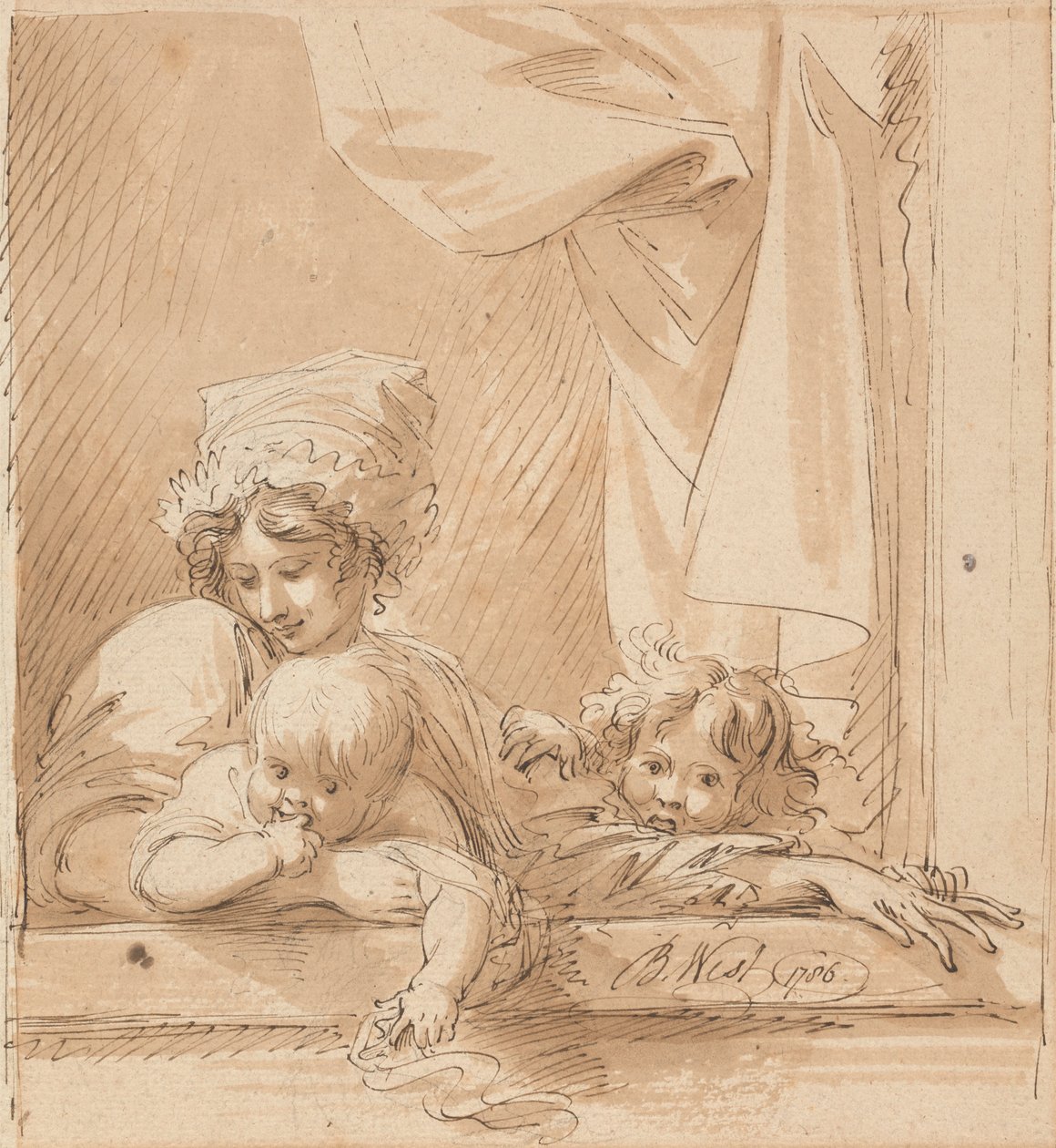Une mère et deux enfants - Benjamin West