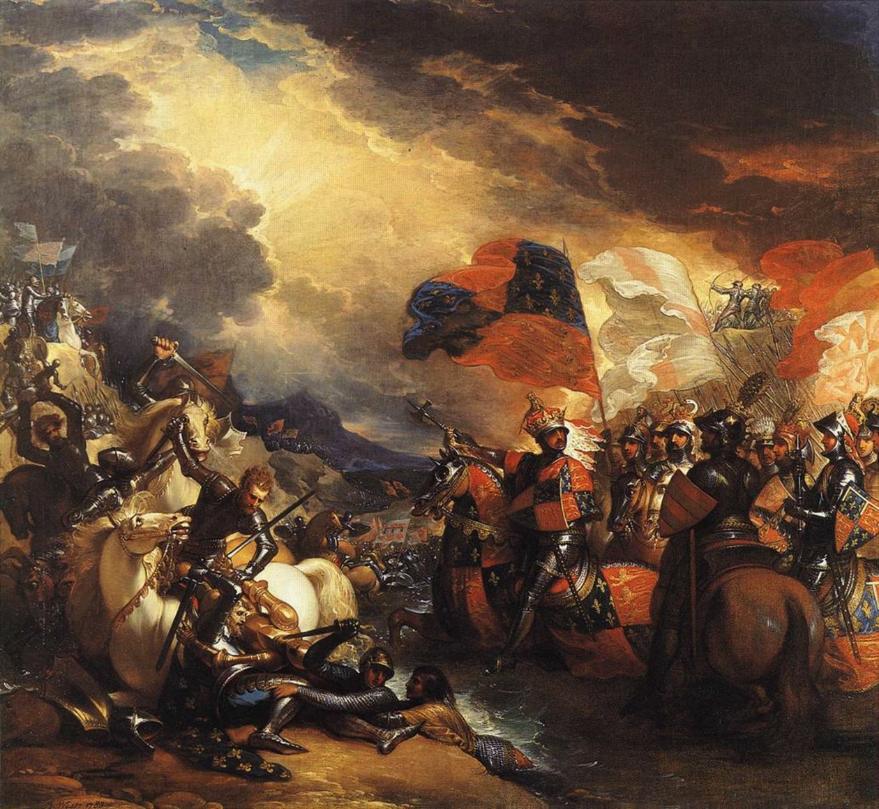 Édouard III traverse la Somme - Benjamin West