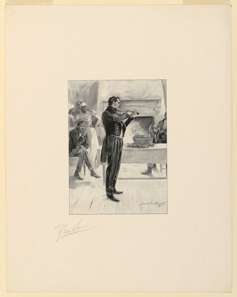Violoniste à une fête de punch - Benjamin West Clinedinst