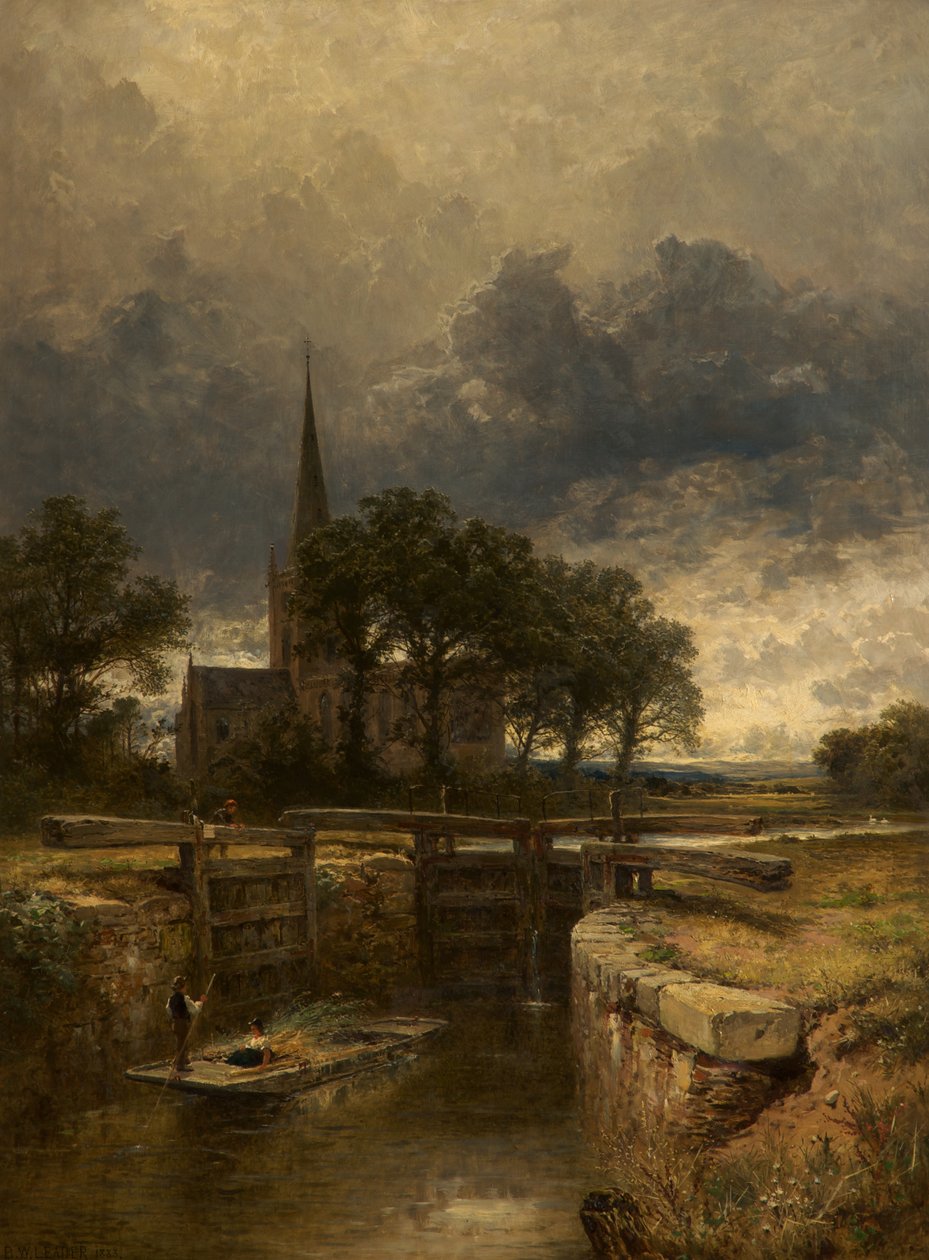 Église et écluse de Stratford-on-Avon - Benjamin Williams Leader