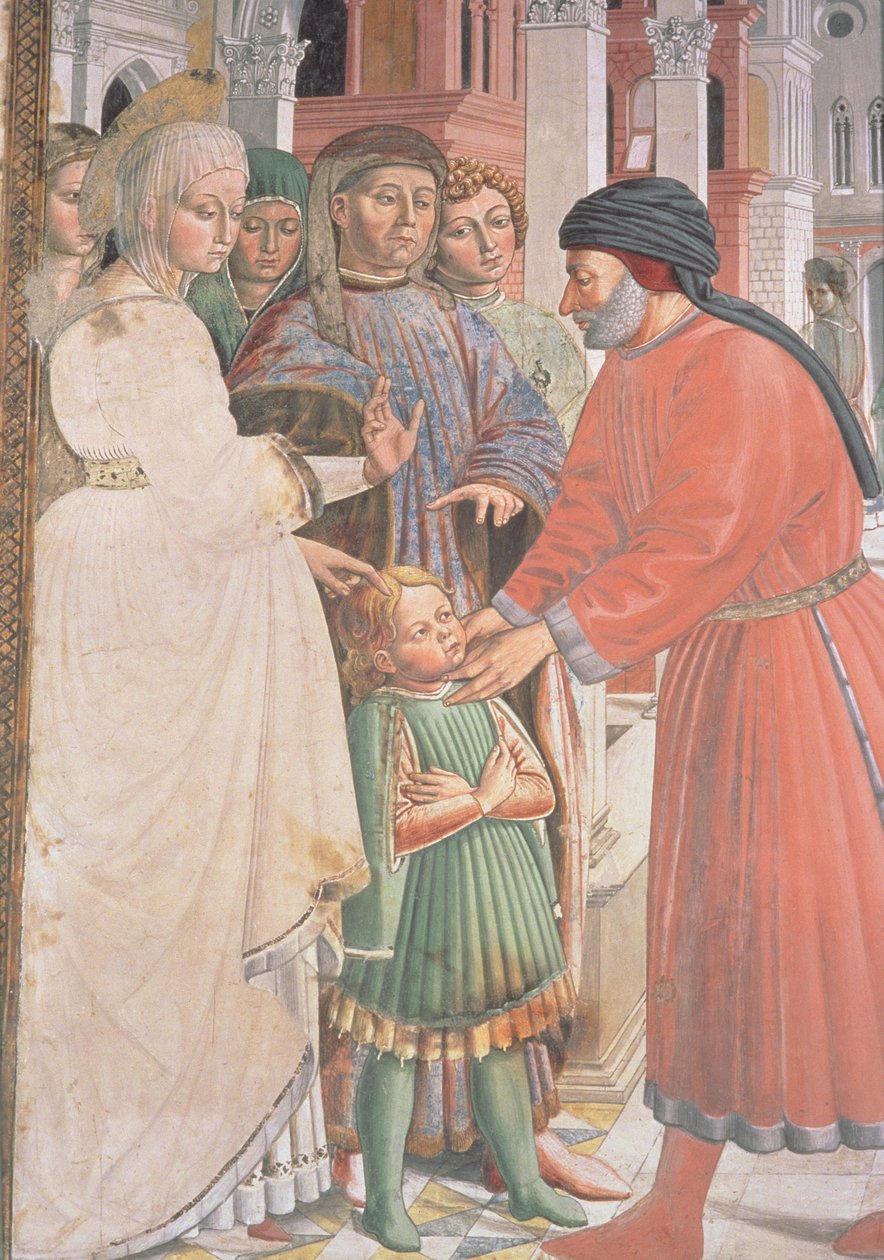 Saint Augustin enfant, de la Vie de Saint Augustin (détail) - Benozzo di Lese di Sandro Gozzoli