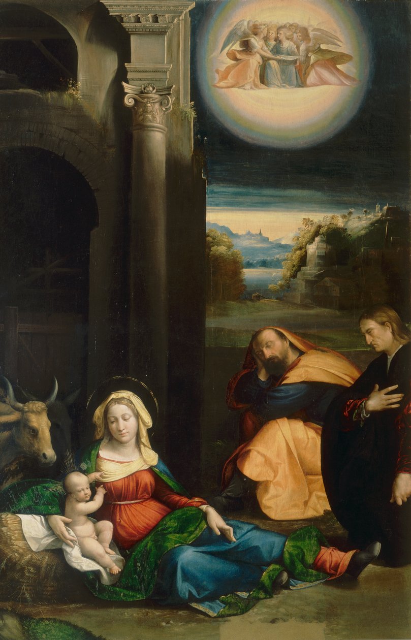 Madonna del Riposo avec portrait de Lionello, par Garofalo, dans la Pinacothèque Nationale de Ferrare - Benvenuto Tisi da Garofalo