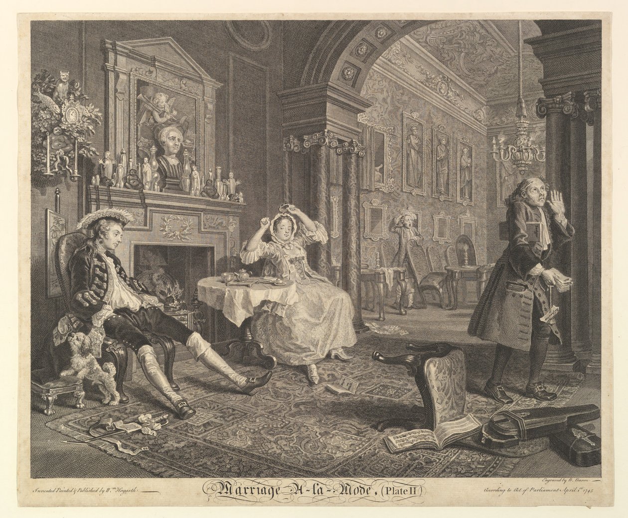 Mariage à la mode, Planche II, 1er avril 1745 - Bernard Baron