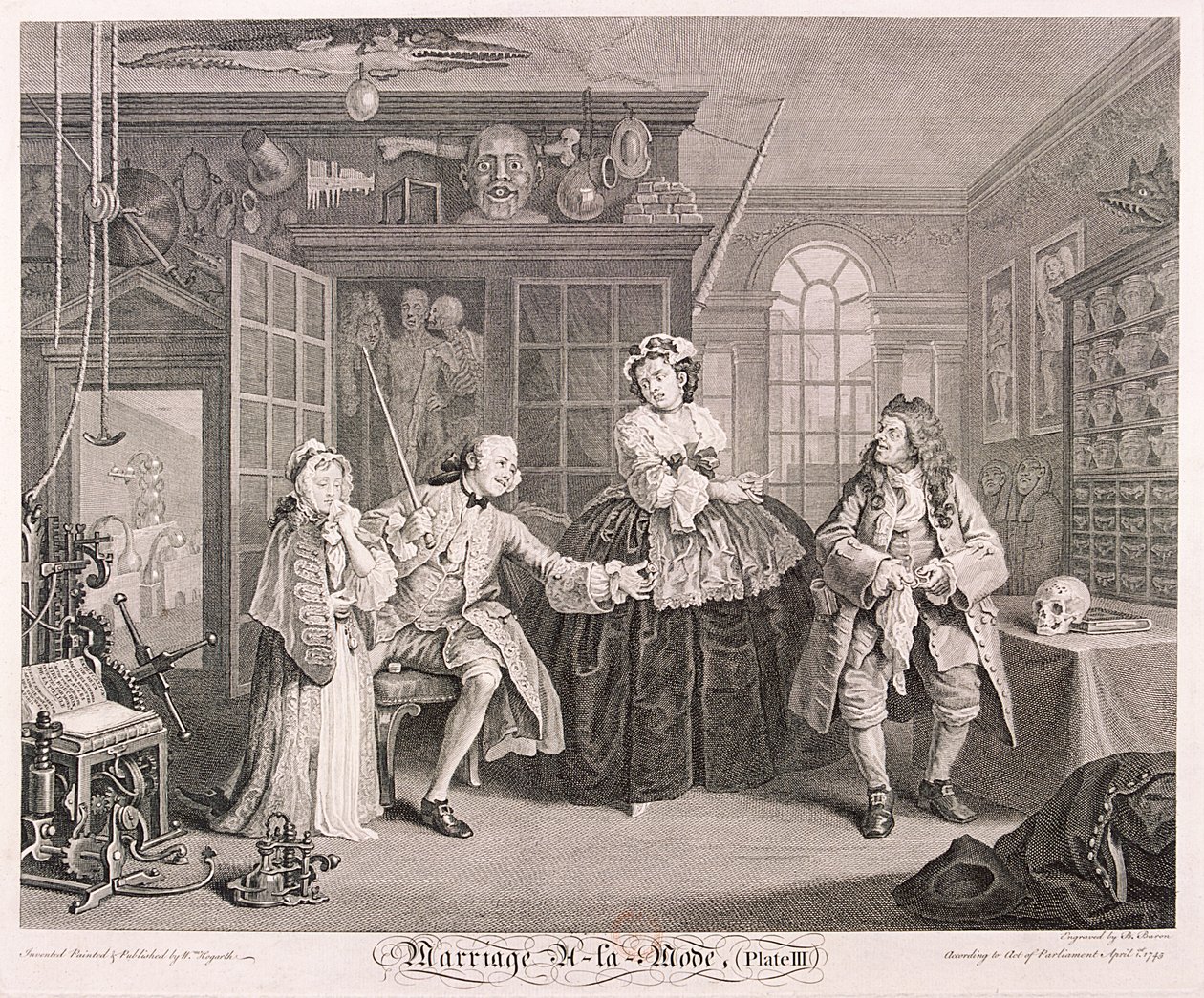 Mariage à la mode, 1745, planche III - Bernard Baron