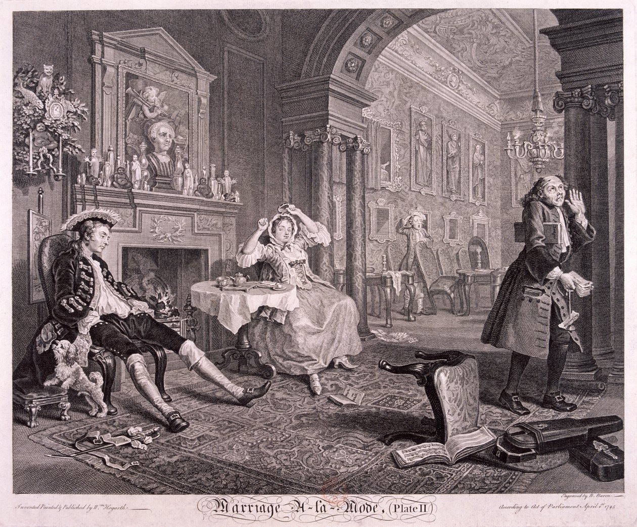 Mariage à la Mode, 1745, planche II - Bernard Baron