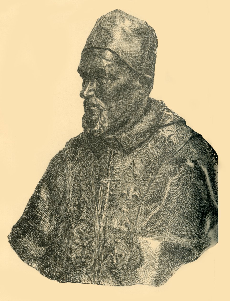Buste du Pape Innocent X, vers 1690, 1881 - Bernard Collier