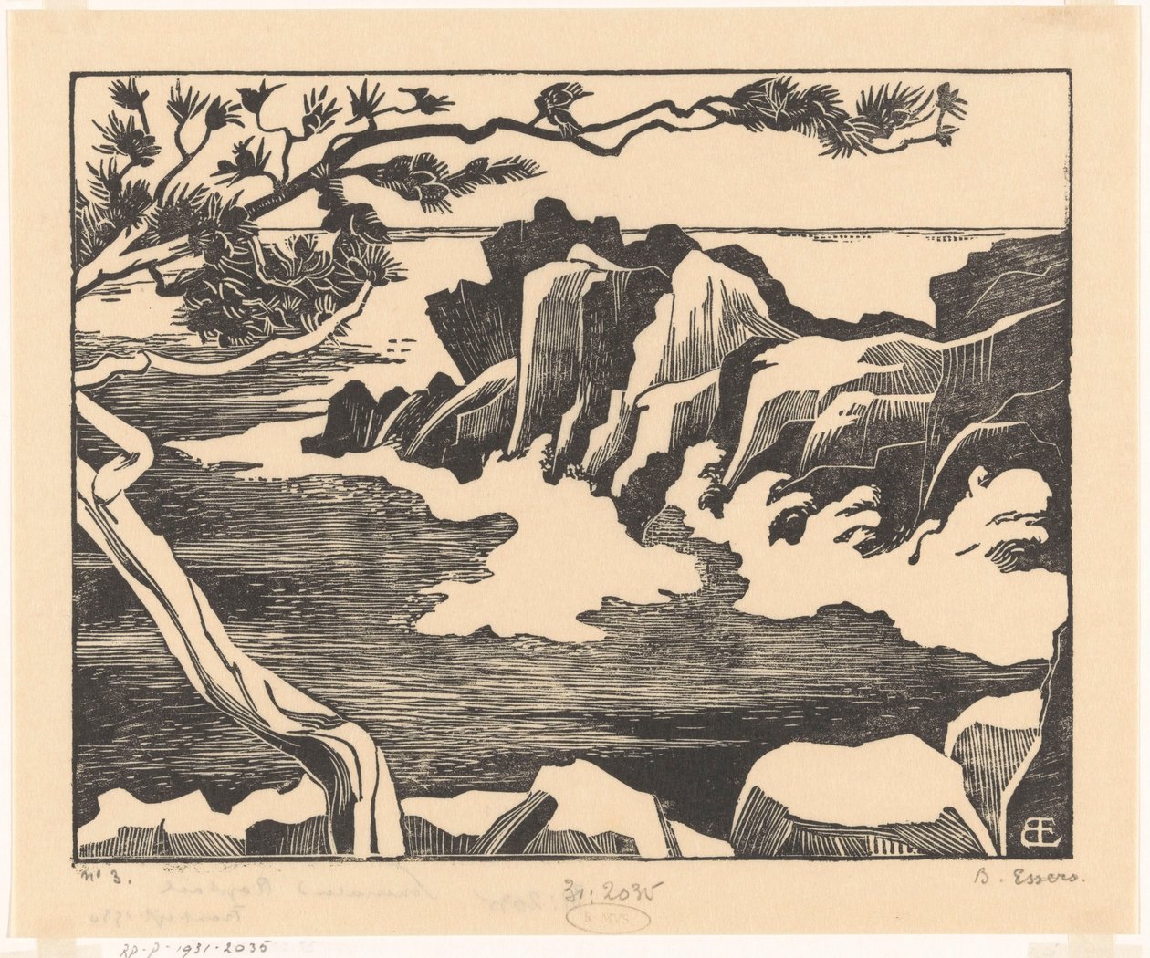 Côte rocheuse près de Saint-Raphaël - Bernard Essers (signed by artist)