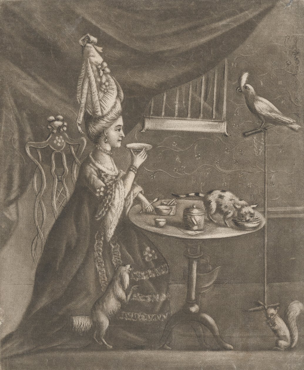 Femme buvant du thé - Bernard Lens